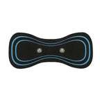 .Apple CarPlay massage pad electrode in black with blue contour design shown in isolated product view.