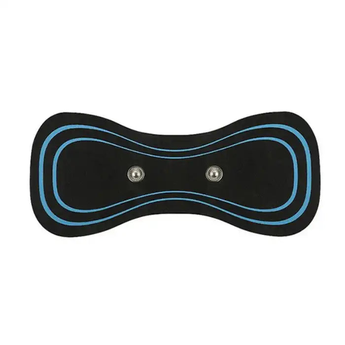.Apple CarPlay massage pad electrode in black with blue contour design shown in isolated product view.