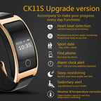 Blood pressure smartwatch with features like heart rate, sleep monitor, alarms, and weather updates.