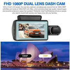 Dashboard Cam screen showing 1080P versus 720P video resolution comparison with vivid outdoor imagery