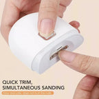 Electric baby nail trimmer with quick trimming and simultaneous sanding for safe easy nail care