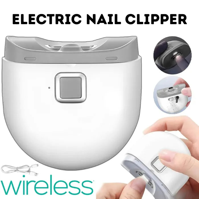 Electric baby nail trimmer wireless design with easy one-button use and built-in debris storage.