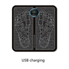 Ems Foot Massager with USB charging feature and reflexology pattern for foot therapy