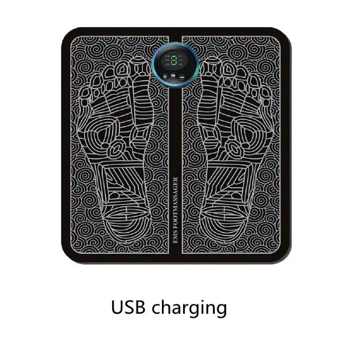 Ems Foot Massager with USB charging feature and reflexology pattern for foot therapy