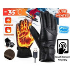 Heated USB gloves with waterproof design and touchscreen capability for temperatures down to -35°C