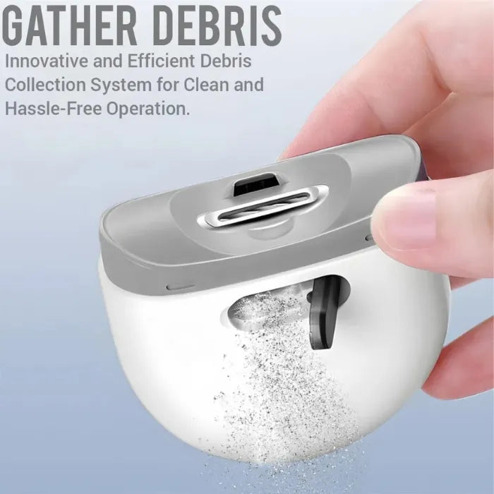 Infant nail clipper showing efficient debris collection system for clean use.