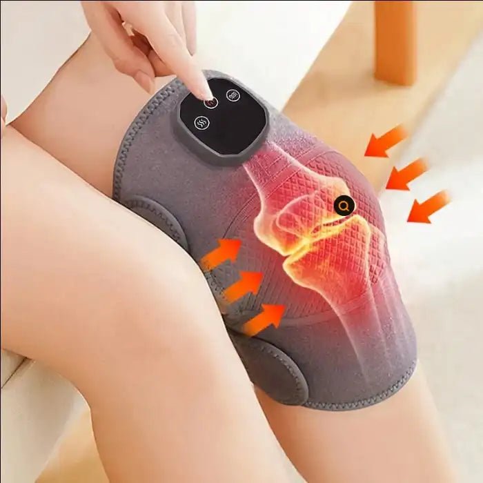 Knee massager delivering focused heat therapy to relieve pain and improve circulation around the joint