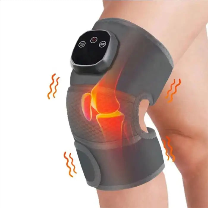 Knee massager with heating therapy wrap and LED control for joint pain and inflammation relief