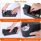 Mouse trap being baited and turned on step-by-step, showing how to use the electric trap safely indoors.