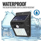 Outdoor solar light with IP65 waterproof rating ensures water resistance for all-season use.