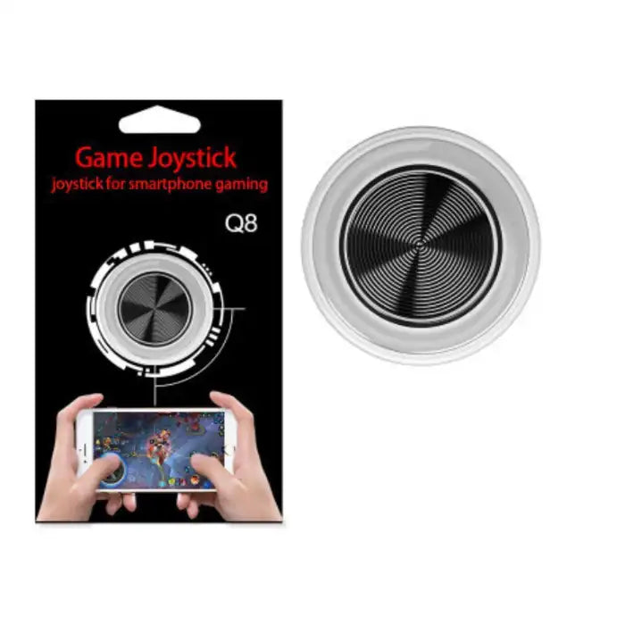 White Phone Joystick shown in packaging with close-up of textured top surface