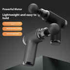 Portable massage gun featuring lightweight ergonomic grip and dual color options for easy use.