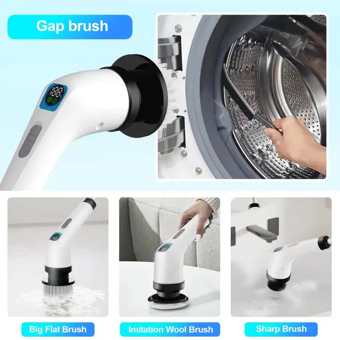 Power Scrubber equipped with gap brush for detailed cleaning in tight spaces