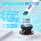 Power Scrubber with upgraded motor offering 10% speed boost and 30% less noise