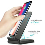 Qi wireless charger with 60° viewing angle and ≤10mm sensing distance for phone detection