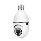 Security camera with lightbulb screw base and night vision LED array.