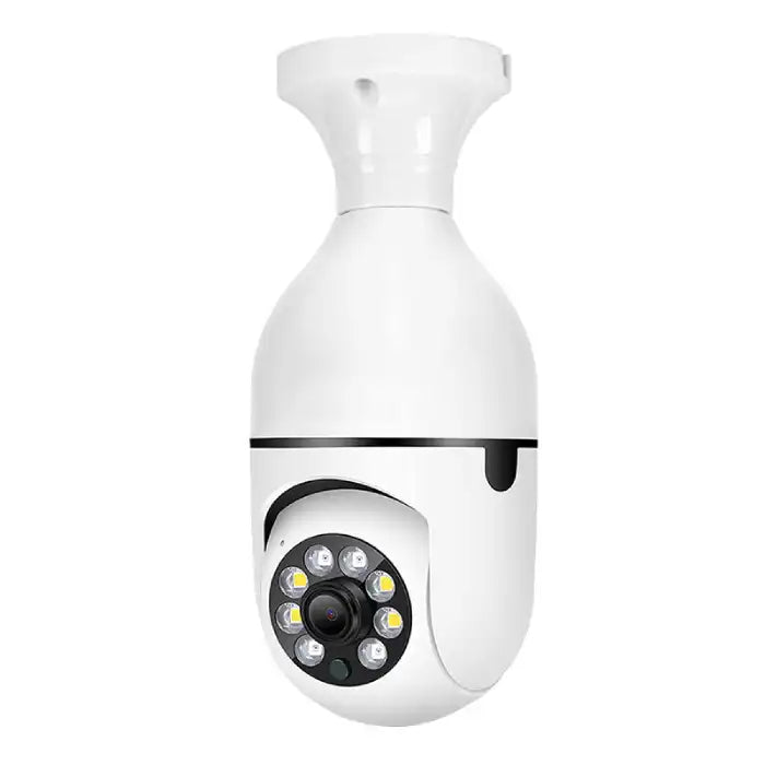 Security camera mounted upside down on ceiling for wide-angle indoor surveillance.