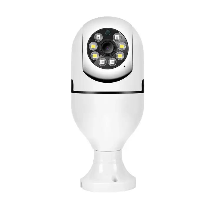 Security camera shown with base wall mount and LED night vision lights.