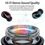 Waterproof Bluetooth Earbuds offering Hi-Fi stereo sound with HD lossless audio, deep bass, and crisp treble