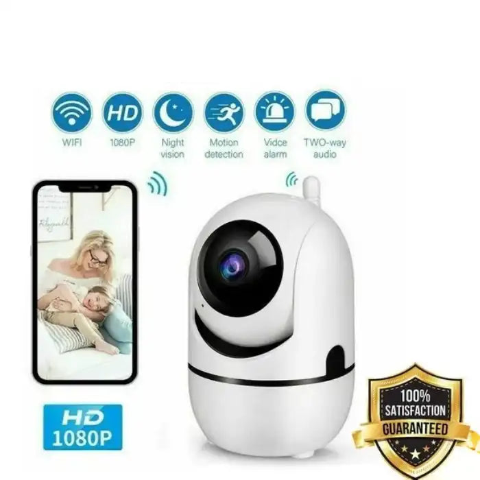 Wireless security camera system with 1080p HD, motion detection, night vision, and mobile streaming.